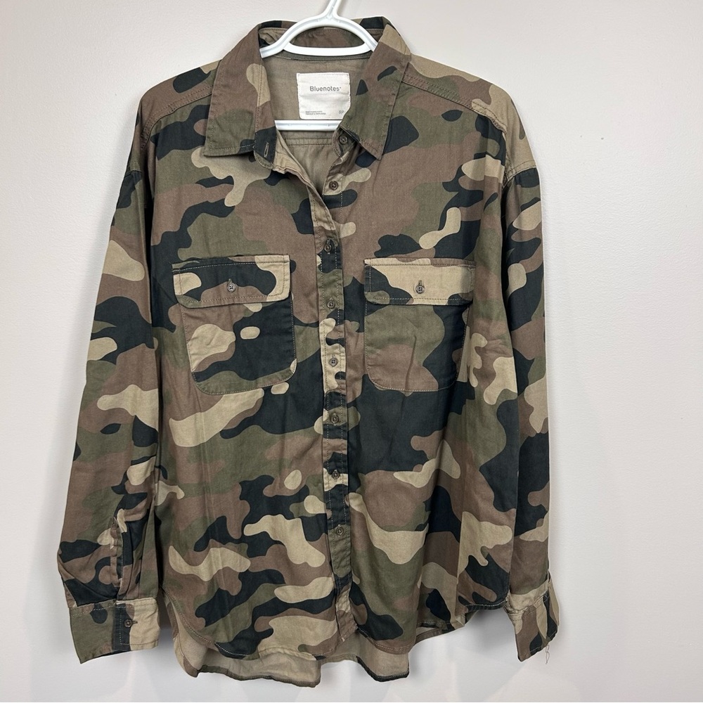 New Without Tags‎ Camouflage Shirt Women Button up Long Sleeve Size Small Cotton